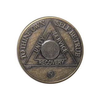 Blank bronze aa sobriety medallion