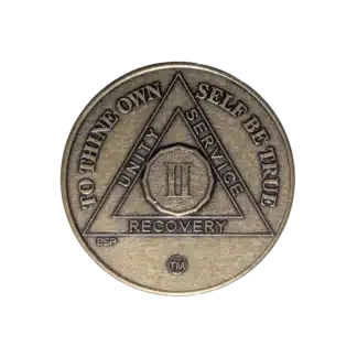 AA Recovery token with unity symbol celebrating 2 year