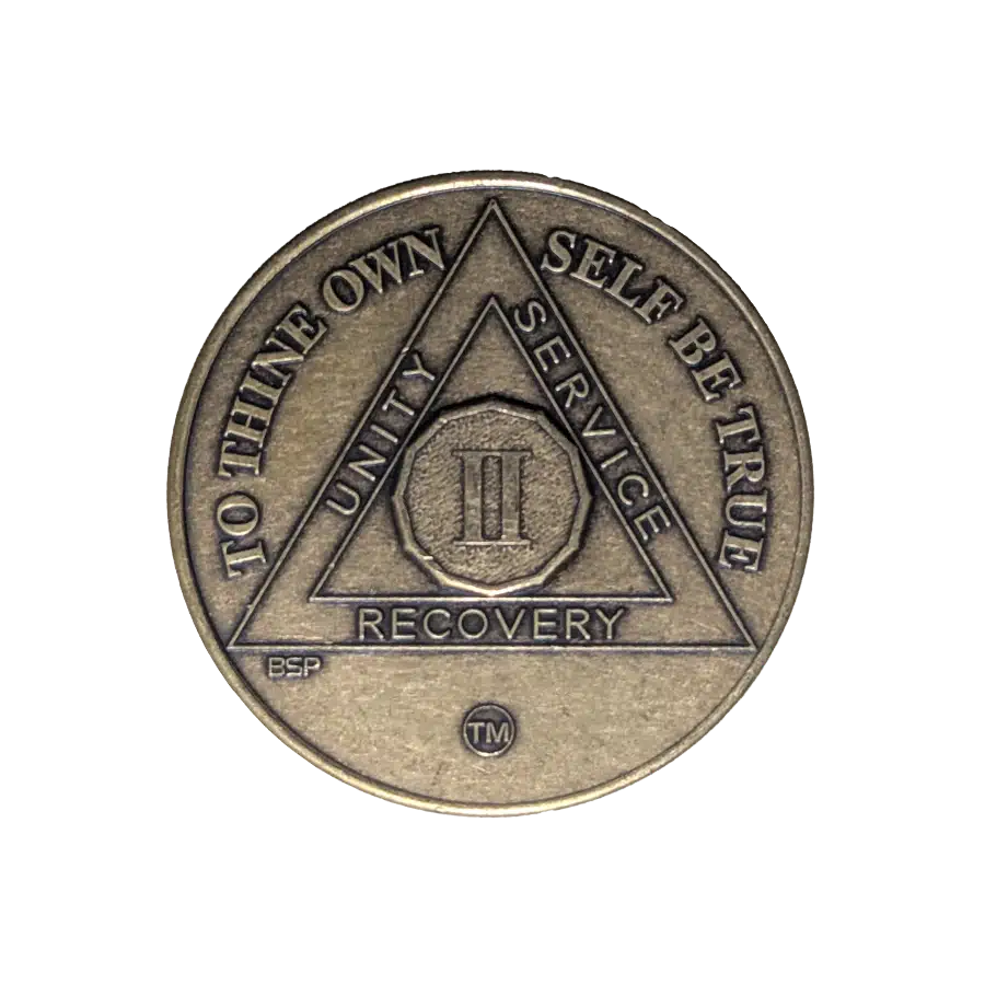 AA Recovery token with unity symbol celebrating 2 year