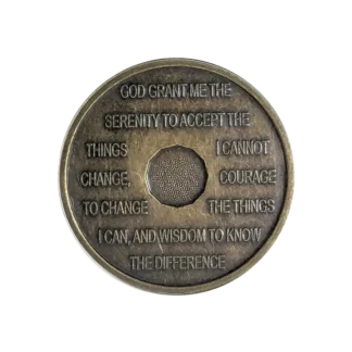 AA Sobriety Medallion reverse of coin