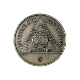 AA Bronze 11 Year Sobriety Medallion