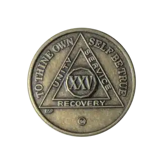 AA Bronze 25 Year Sobriety Medallion