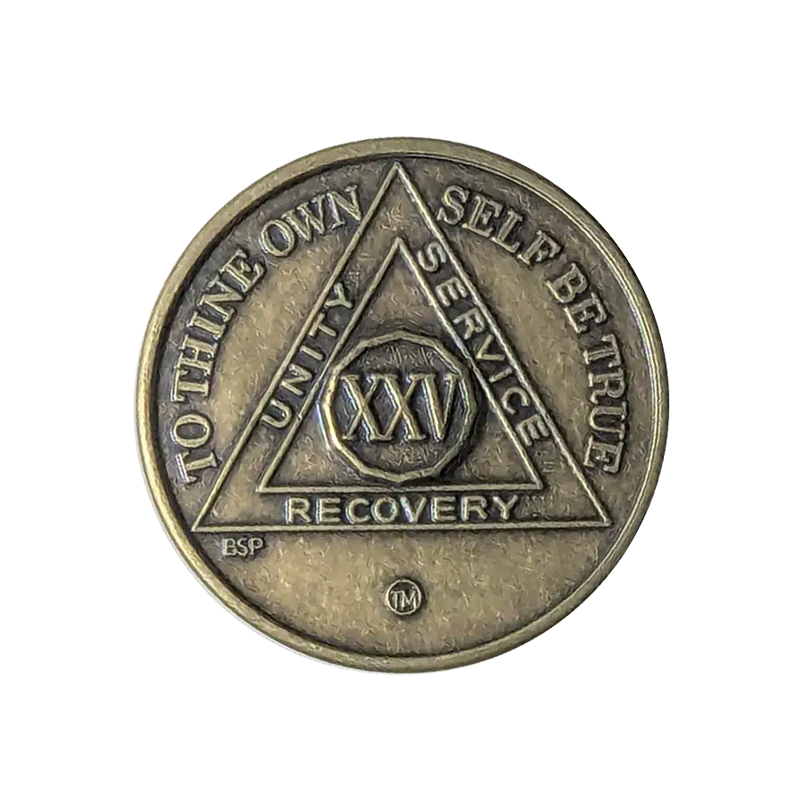 AA Bronze 25 Year Sobriety Medallion