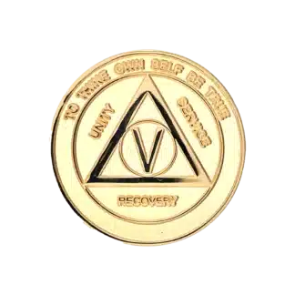On Request - AA Gold Plated Year / Birthday Medallion