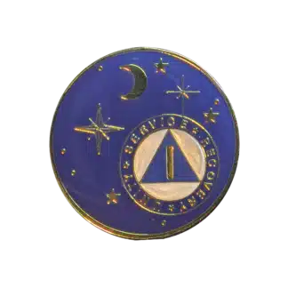 AA Moon and Stars enamel medallion