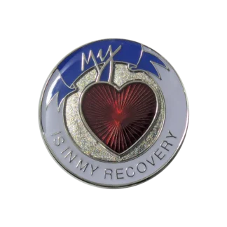 Enamel Heart in Recovery Coin