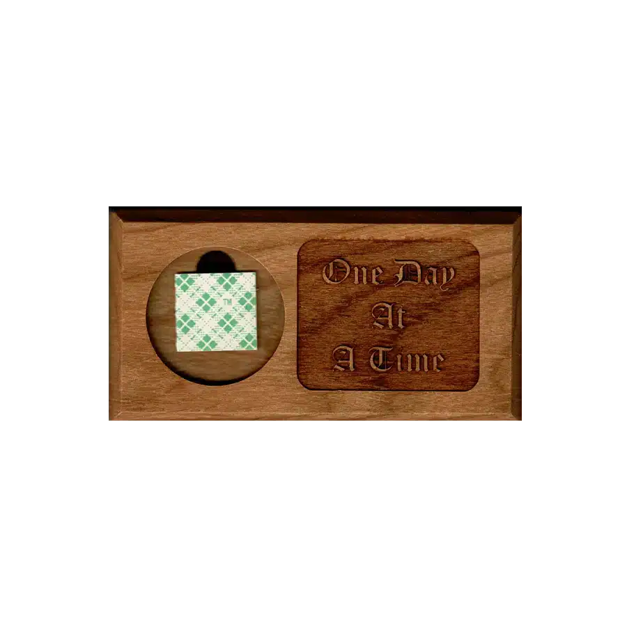 Wooden AA One Day at a Time Desktop Bar