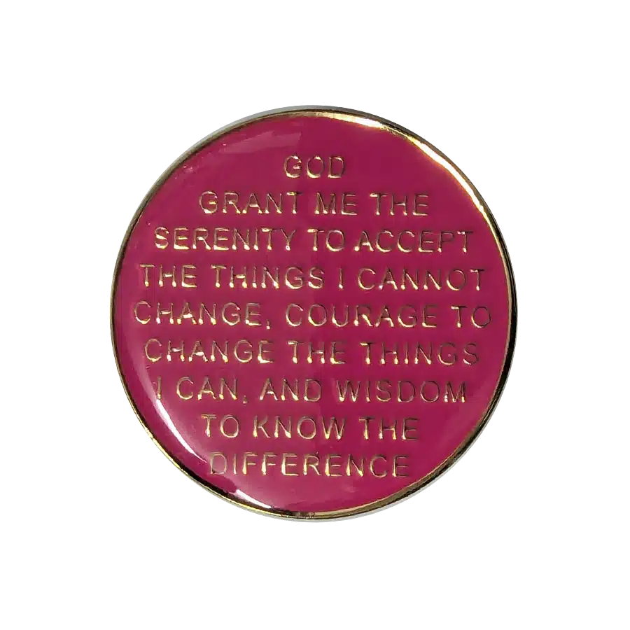 AA Hot Pink Tri Year / Birthday Medallion - Image 2