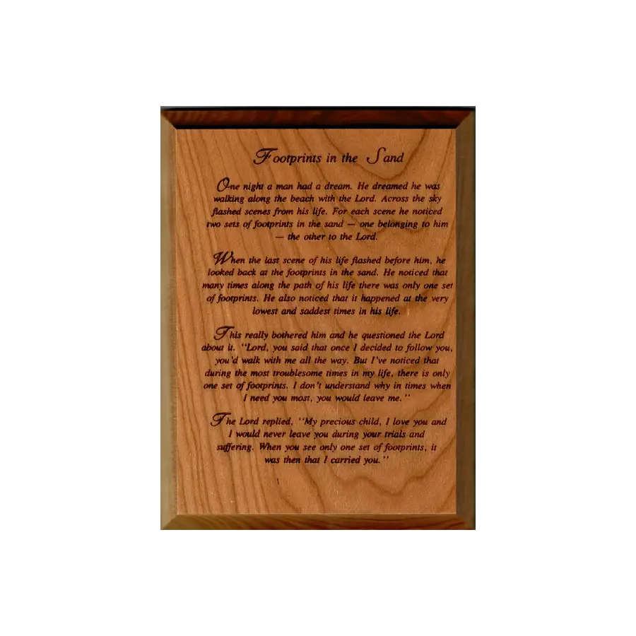 Footprints Plaque