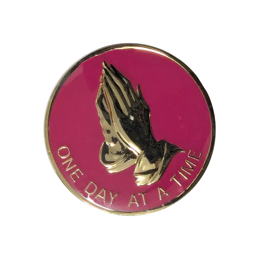 Pink & Gold Praying Hands Coin /Medallion