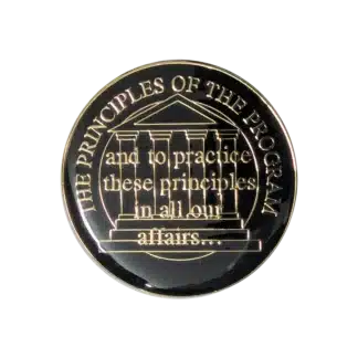 Principles Black Enamel Medallion