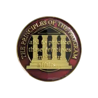 Principles Red Enamel Medallion