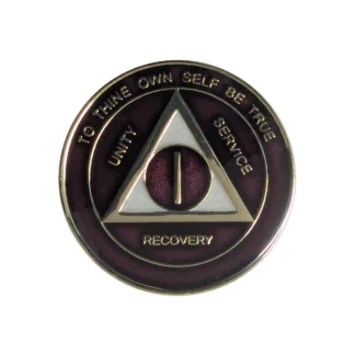 AA Red Tri Year / Birthday Medallion