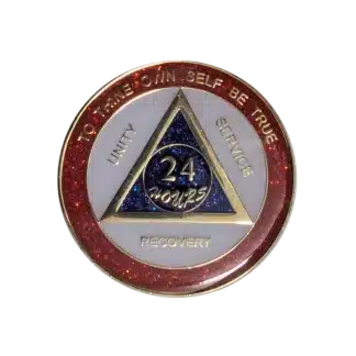 AA Enamel 24 Hour Sobriety Medallion