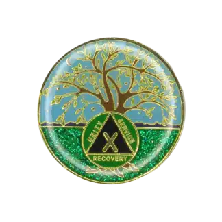 AA Tree of life enamel yearly birthday medallion