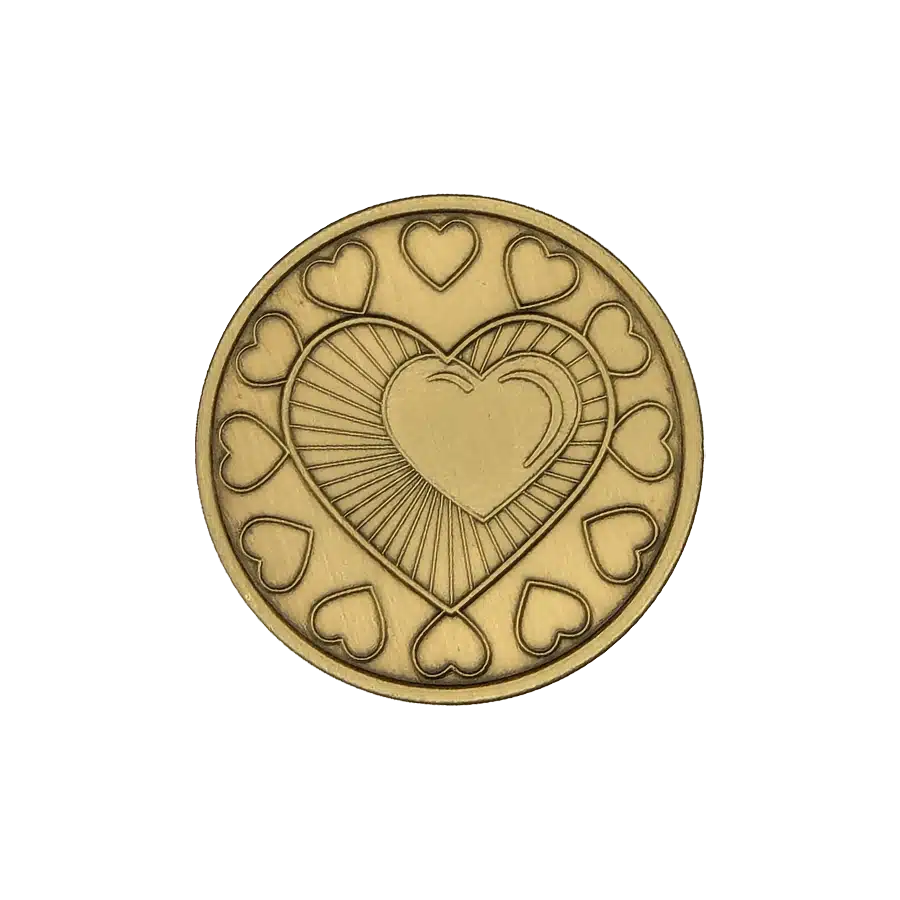 Heart in my Recovery Affirmation Coin