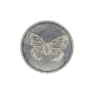Silver coloured Aluminium Butterfly affirmation chip AA chip/coin