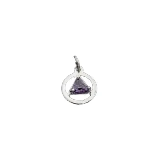 Small AA Amethyst circle triangle pendant