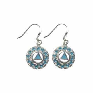 Sterling Silver Blue Enamel Earrings