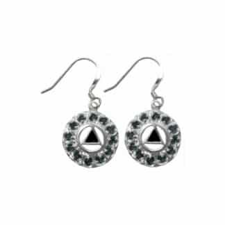 Sterling Silver Black Enamel Earrings