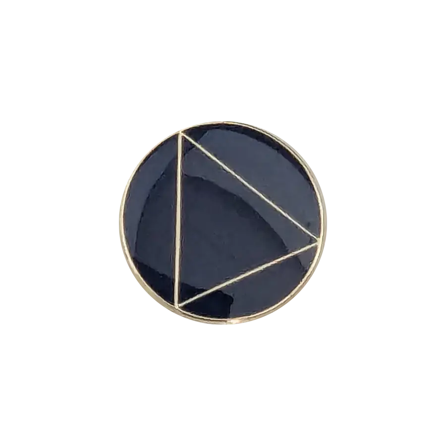 Circle triangle blue lapel pin