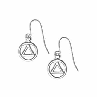 Sterling Silver Wire Circle / Triangle Earrings