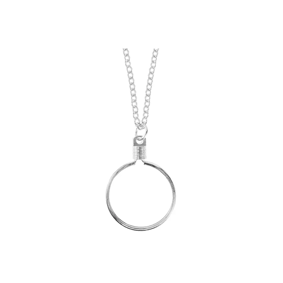 Chrome effect AA Bezel Pendant Necklace to carry your AA Medallions
