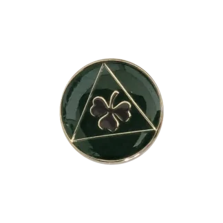 Green clover lapel pin
