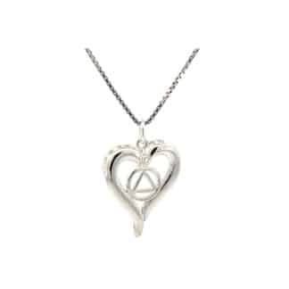Sterling Silver AA Open Heart Necklace