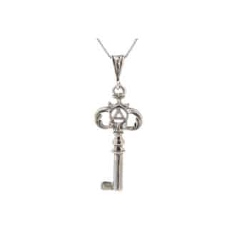 Sterling Silver AA Old Key Necklace