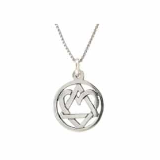 Sterling Silver AA Circle/Triangle Heart Love & Service Necklace