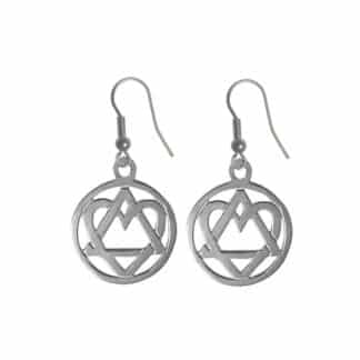 Sterling Silver Heart, Love & Service Earrings