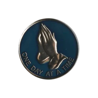 Turquoise & Gold Praying Hands Coin/Medallion