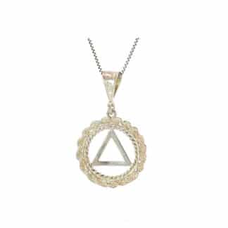 Sterling Silver AA Rope Edge Necklace